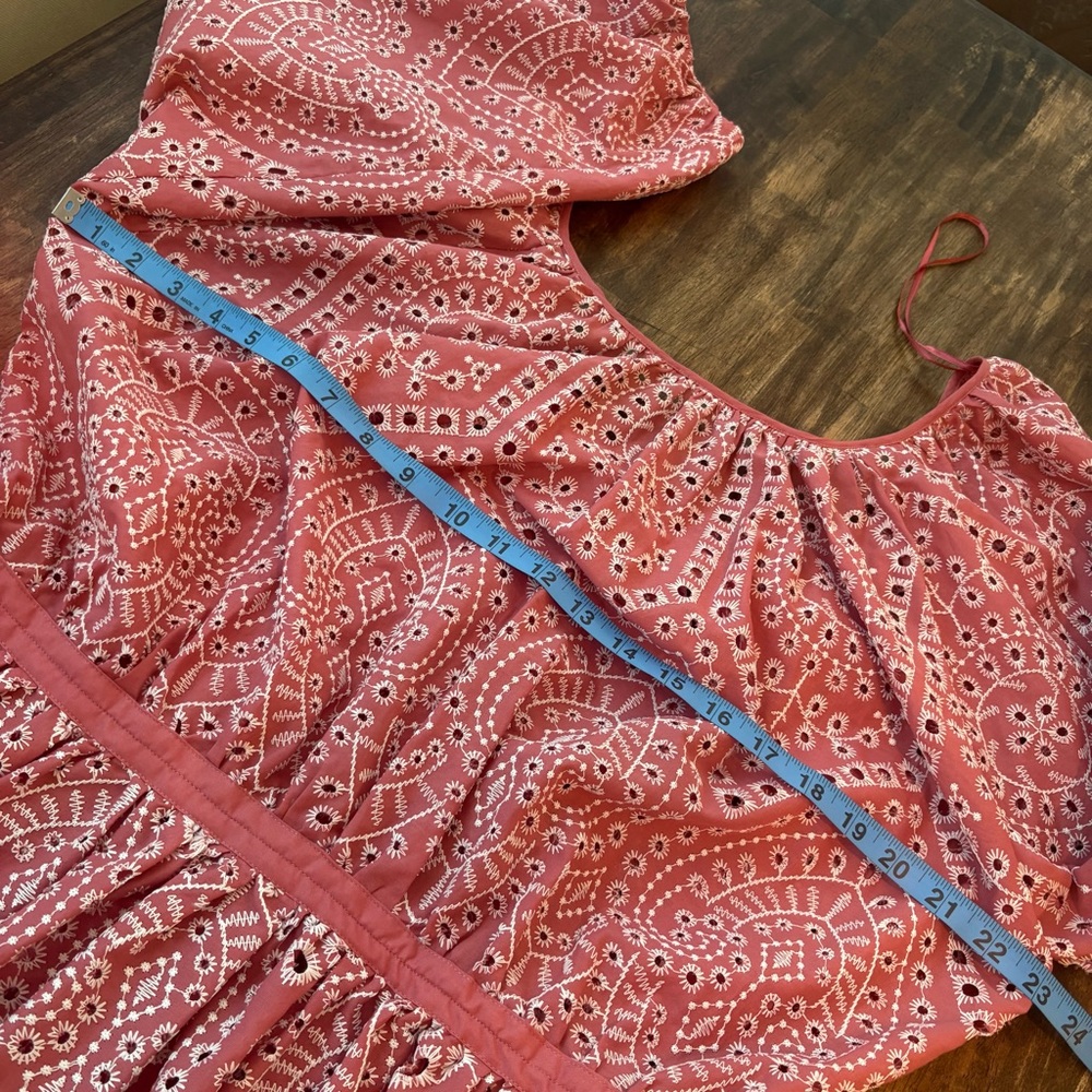 Elie Tahari Pink Eyelet Peasant Blouse - Picture 13 of 16